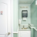 25' Satellite Luxury Restroom Trailer 5+5 interior with sink