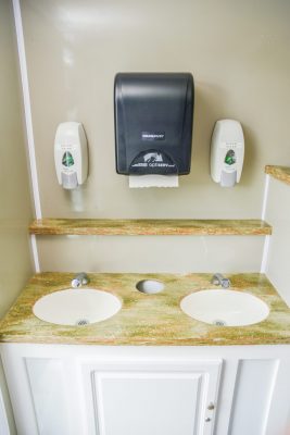 Jag Residence Restroom Trailer 4+4 interior with sinks
