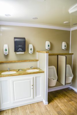 Jag Residence Restroom Trailer 4+4 interior with urinals